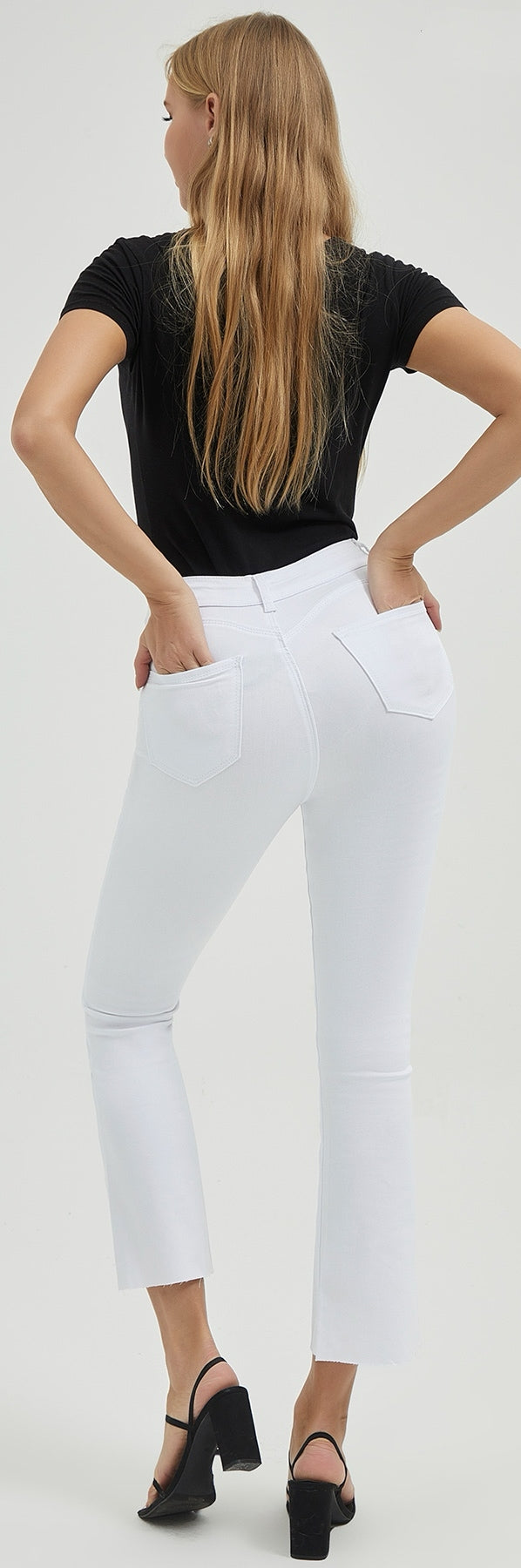 STRETCH FLARE | CROPPED | WHITE
